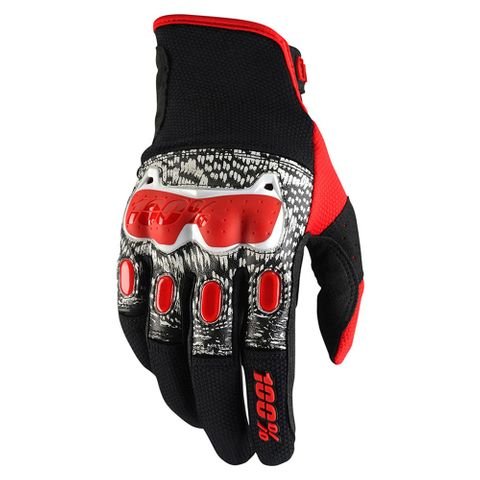 100% DERESTRICTED DUAL SPORT GLOVES - BLACK/WHITE/RED - Cully's Yamaha