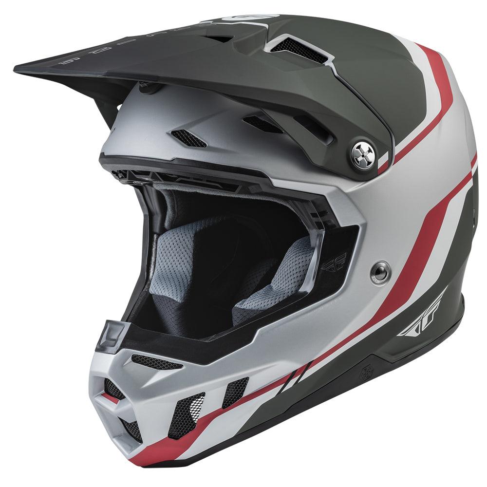 FLY DRIVER FORMULA CC HELMET - SILVER/RED/WHITE MCLEOD ACCESSORIES (P) sold by Cully's Yamaha