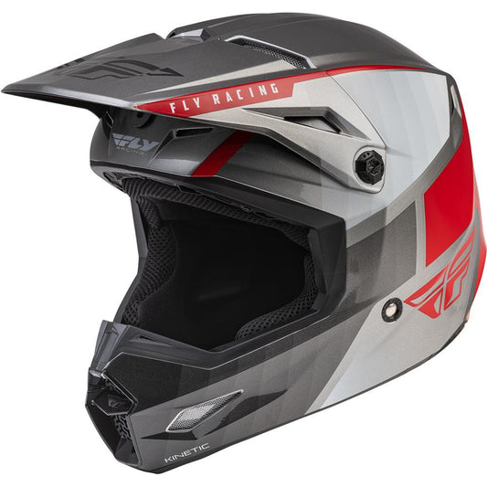 FLY KINETIC DRIFT YOUTH HELMET - CHARCOAL/LITE GREY/RED MCLEOD ACCESSORIES (P) sold by Cully's Yamaha