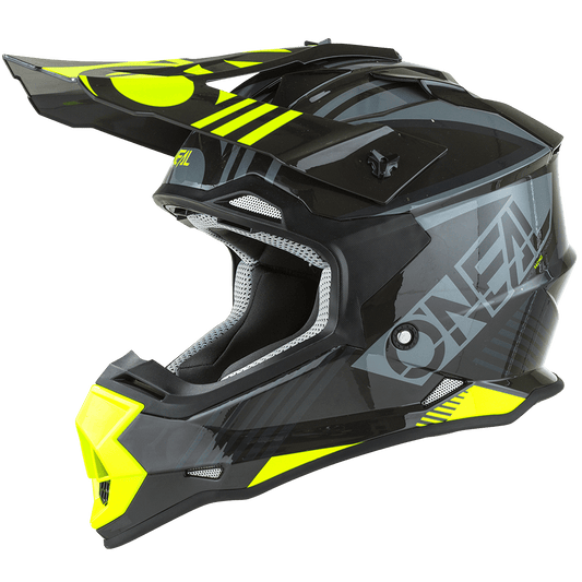 ONEAL 2 SRS RUSH 2022 YOUTH HELMET - GREY/NEON YELLOW CASSONS PTY LTD sold by Cully's Yamaha