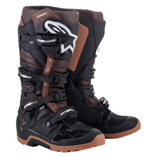 ALPINESTARS TECH 7 ENDURO BOOTS 2022 - BLACK/DARK BROWN MONZA IMPORTS sold by Cully's Yamaha