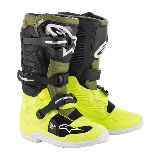 ALPINESTARS TECH 7s YOUTH BOOTS - FLUO YELLOW/MILITARY MONZA IMPORTS sold by Cully's Yamaha 