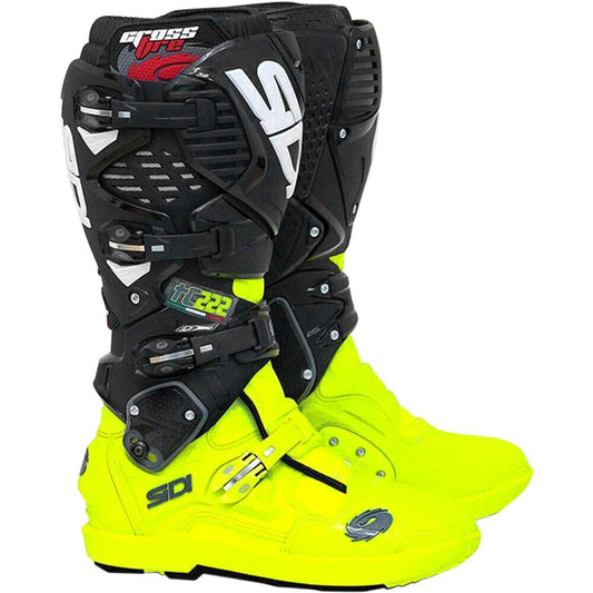 SIDI CROSSFIRE 3 SRS BOOTS - BLACK/YELLOW (CAIROLI) MCLEOD ACCESSORIES (P) sold by Cully's Yamaha