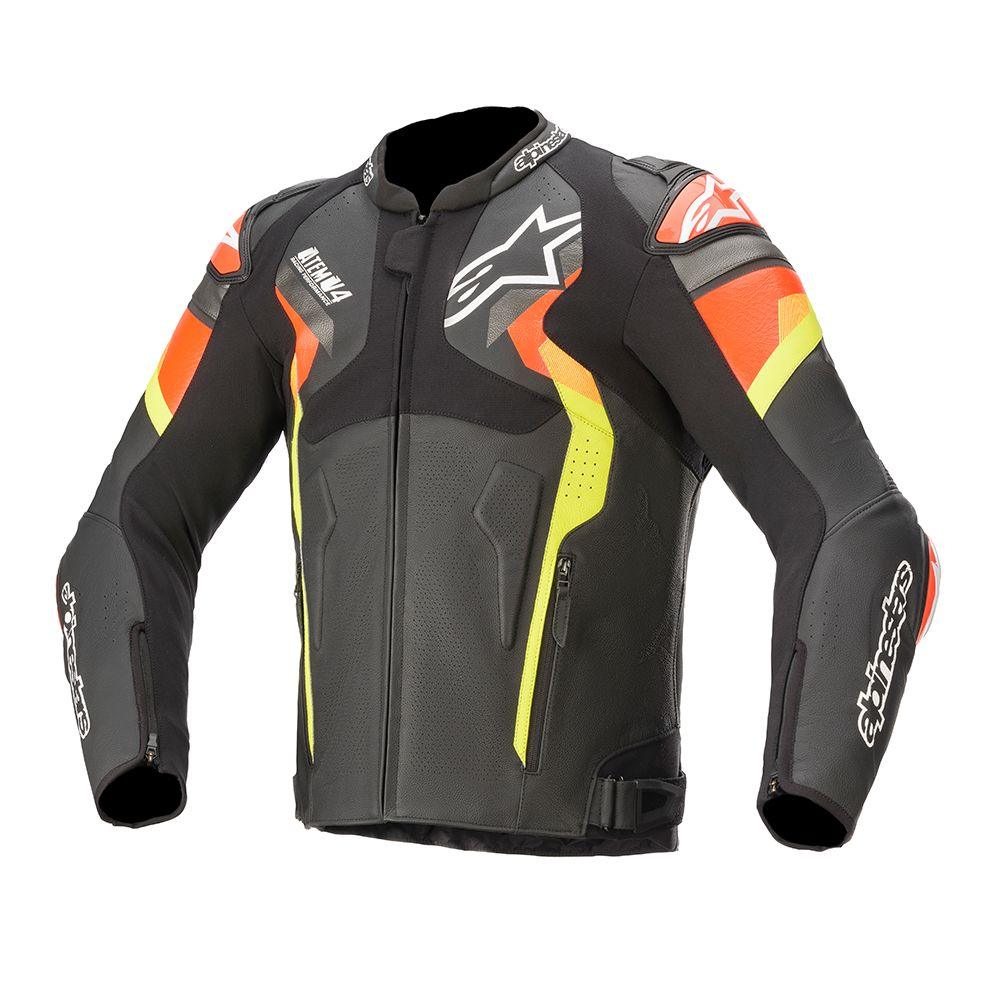 ALPINESTARS ATEM V4 LEATHER JACKET - BLACK/FLUO RED/FLUO YELLOW – Cully ...