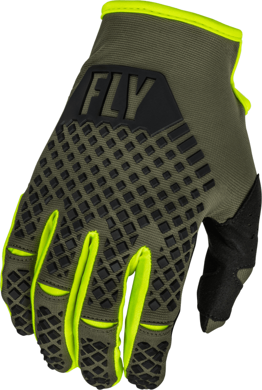 FLY 2023 KINETIC GLOVES - OLIVE GREEN/HI-VIS MCLEOD ACCESSORIES (P) sold by Cully's Yamaha