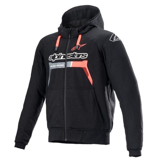ALPINESTARS CHROME IGNITION HOODIE - BLACK/FLUO RED MONZA IMPORTS sold by Cully's Yamaha
