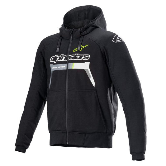 ALPINESTARS CHROME IGNITION HOODIE - BLACK/FLUO YELLOW MONZA IMPORTS sold by Cully's Yamaha