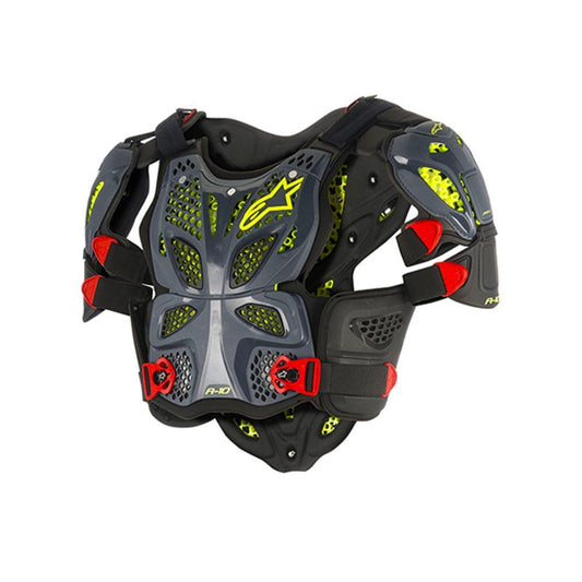 ALPINESTARS A10 CHEST ARMOUR- BLACK/ RED/ YELLOW MONZA IMPORTS sold by Cully's Yamaha