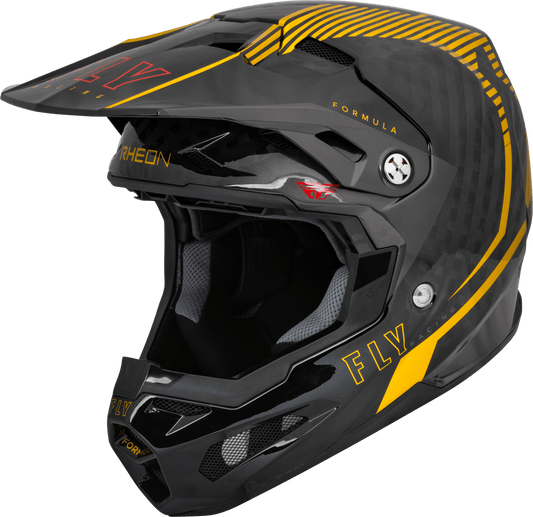 FLY 2023 FORMULA CARBON TRACER HELMET - GOLD/BLACK MCLEOD ACCESSORIES (P) sold by Cully's Yamaha