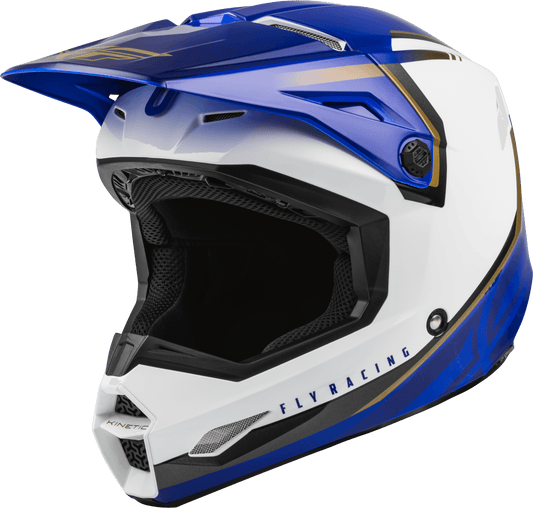 FLY 2023 KINETIC VISION ECE HELMET - WHITE/BLUE MCLEOD ACCESSORIES (P) sold by Cully's Yamaha