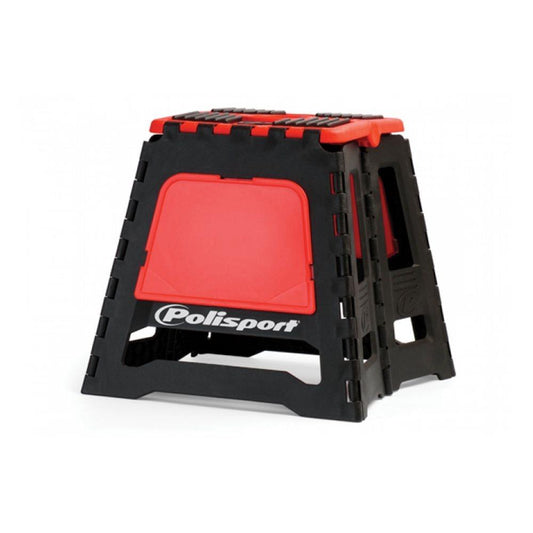 POLISPORT FOLDING PIT STAND - BLACK/RED G P WHOLESALE sold by Cully's Yamaha