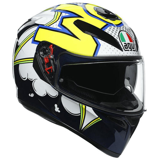 AGV K3 SV BUBBLE HELMET - BLUE/WHITE/FLUO YELLOW G P WHOLESALE sold by Cully's Yamaha