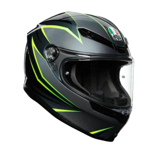 AGV K6 FLASH HELMET - GREY/BLACK/LIME G P WHOLESALE sold by Cully's Yamaha