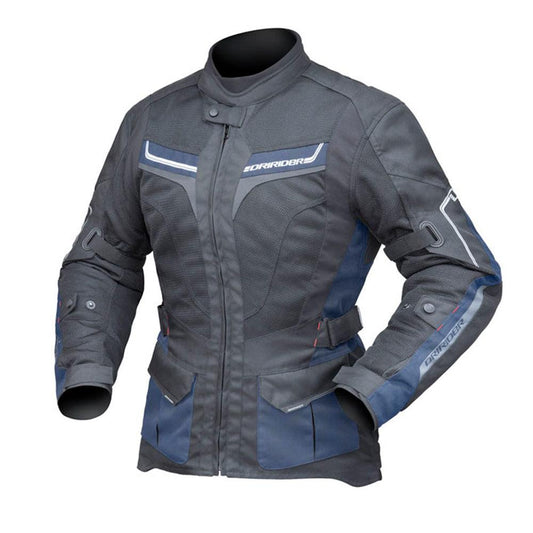 DRIRIDER APEX 5 AIRFLOW LADIES JACKET - BLACK/ATLANTIC BLUE MCLEOD ACCESSORIES (P) sold by Cully's Yamaha