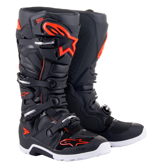 ALPINESTARS 2023 TECH 7 ENDURO BOOTS - BLACK RED FLUO MONZA IMPORTS sold by Cully's Yamaha