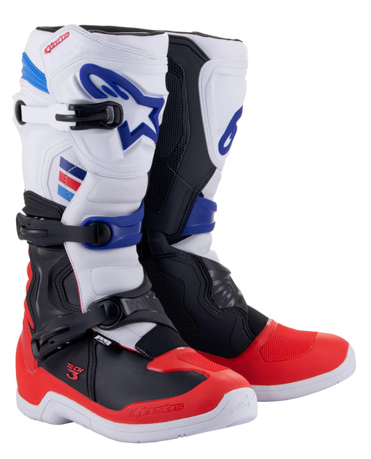 ALPINESTARS 2023 TECH 3 BOOTS - WHITE BRIGHTRED DARKBLUE MONZA IMPORTS sold by Cully's Yamaha