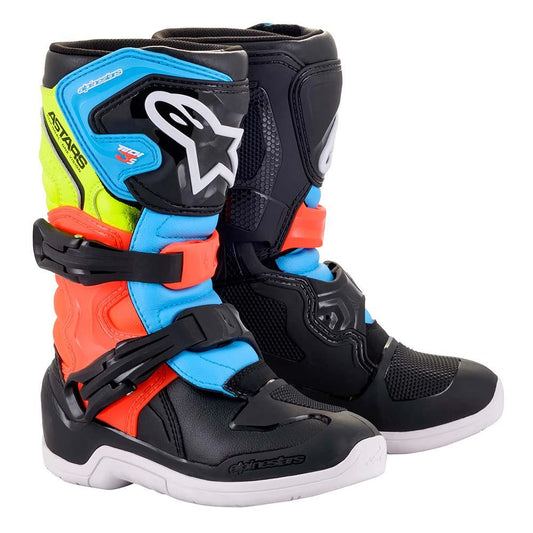 ALPINESTARS TECH 3S KIDS BOOTS 2022 - BLACK/FLUO YELLOW/FLUO RED MONZA IMPORTS sold by Cully's Yamaha