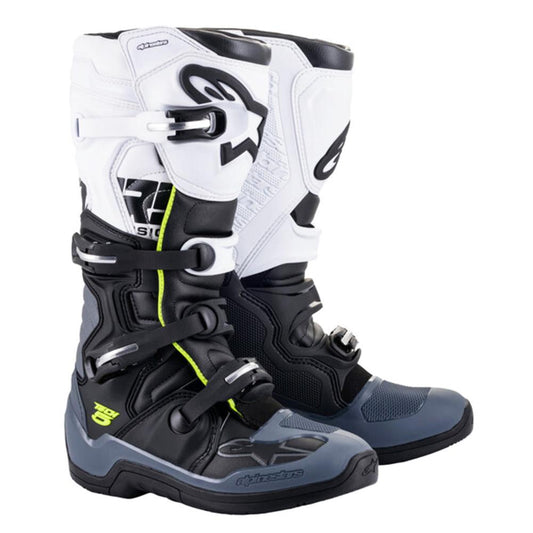 ALPINESTARS TECH 5 BOOTS - BLACK/GREY/WHITE/YELLOW MONZA IMPORTS sold by Cully's Yamaha