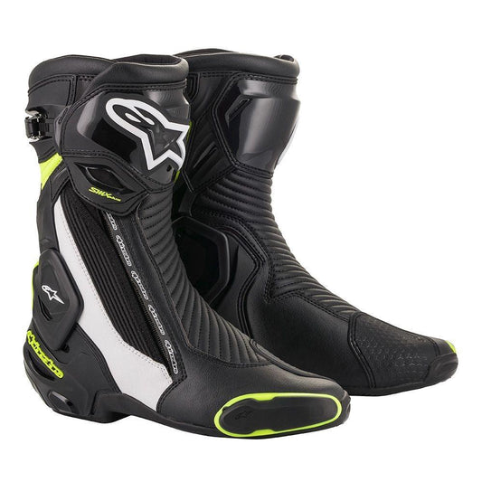 ALPINESTARS SMX PLUS V2 BOOTS - BLACK/WHITE/FLUO YELLOW MONZA IMPORTS sold by Cully's Yamaha