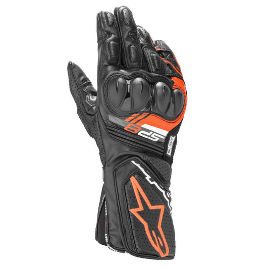 ALPINESTARS SP8 V3 LEATHER GLOVES - BLACK/FLUO RED MONZA IMPORTS sold by Cully's Yamaha