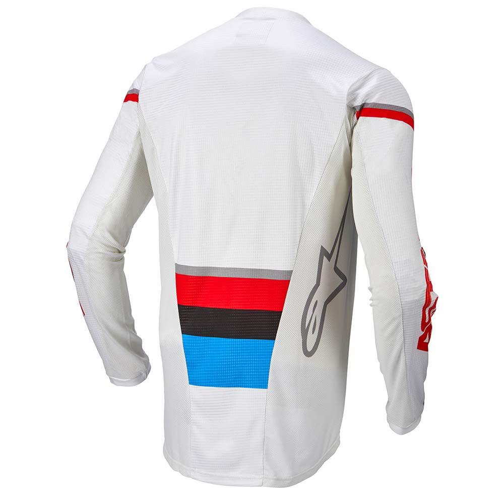 ALPINESTARS TECHSTAR QUADRO JERSEY 2022 - OFF WHITE/BLUE NEON/BRIGHT RED MONZA IMPORTS sold by Cully's Yamaha