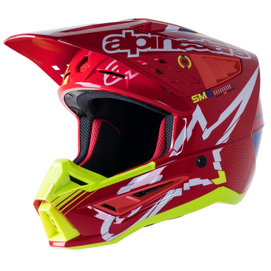 ALPINESTARS 2023 SM5 ACTION HELMET - GLOSS RED WHITE FLUO YELLOW MONZA IMPORTS sold by Cully's Yamaha