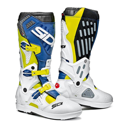 SIDI ATOJO SRS BOOTS - FLUO YELLOW/WHITE/BLUE MCLEOD ACCESSORIES (P) sold by Cully's Yamaha