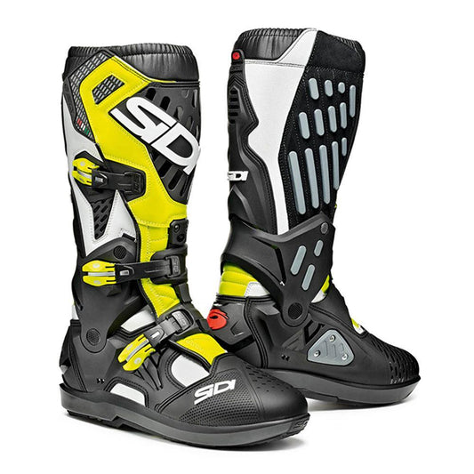 SIDI ATOJO SRS BOOTS - WHITE/BLACK/FLUO YELLOW MCLEOD ACCESSORIES (P) sold by Cully's Yamaha