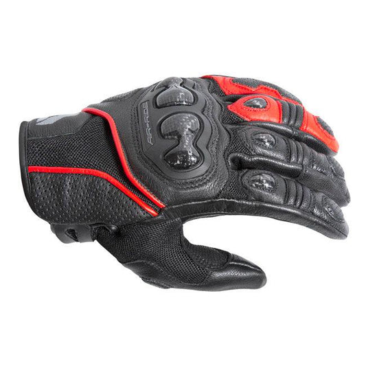 DRIRIDER AIR-RIDE 2 SHORT CUFF GLOVES - BLACK/RED MCLEOD ACCESSORIES (P) sold by Cully's Yamaha