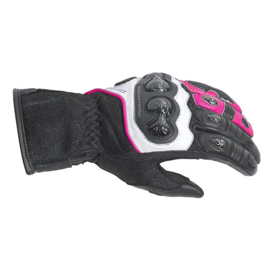 DRIRIDER AIR-RIDE 2 LONG CUFF LADIES GLOVES - BLACK/WHITE/PINK MCLEOD ACCESSORIES (P) sold by Cully's Yamaha