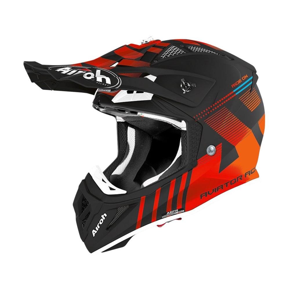 AIROH AVIATOR ACE HELMET - 'NEMESI' ORANGE MATT MOTO NATIONAL ACCESSORIES PTY sold by Cully's Yamaha