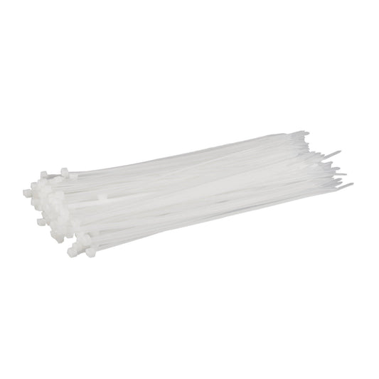 WHITES CABLE TIES 100 X 2.5 mm (100/BAG) WHITE