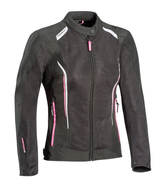 IXON COOL AIR LADY JACKET - BLACK/WHITE/PINK CASSONS PTY LTD sold by Cully's Yamaha