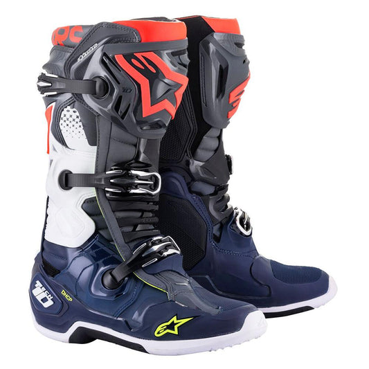 ALPINESTARS TECH 10 (MY20) BOOTS - DARK GREY/DARK BLUE/RED MONZA IMPORTS sold by Cully's Yamaha