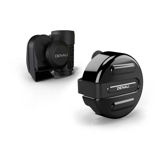 DENALI SOUNDBOMB V-TWIN DUAL-TONE AIR HORN w/ COVER - BLACK