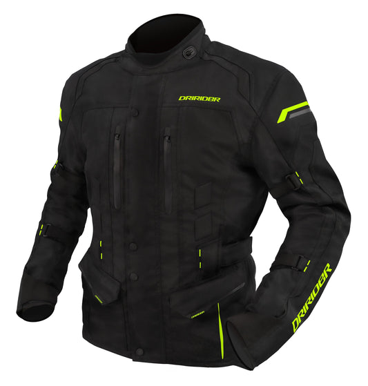 DRIRIDER COMPASS 4 JACKET - BLACK/HI-VIS YELLOW MCLEOD ACCESSORIES (P) sold by Cully's Yamaha