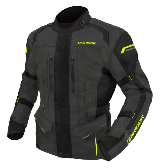 DRIRIDER COMPASS 4 JACKET - GREY/BLACK/HI-VIS YELLOW MCLEOD ACCESSORIES (P) sold by Cully's Yamaha