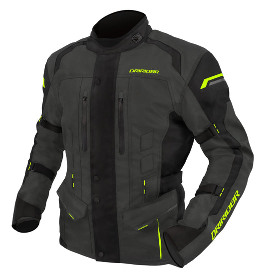 DRIRIDER YOUTH COMPASS 4 JACKET - GREY/BLACK/HI-VIS YELLOW MCLEOD ACCESSORIES (P) sold by Cully's Yamaha