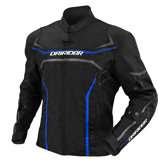 DRIRIDER ORIGIN JACKET - BLACK/BLUE MCLEOD ACCESSORIES (P) sold by Cully's Yamaha