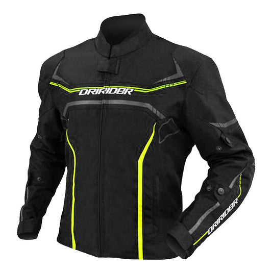 DRIRIDER ORIGIN JACKET - BLACK/HI-VIS YELLOW MCLEOD ACCESSORIES (P) sold by Cully's Yamaha