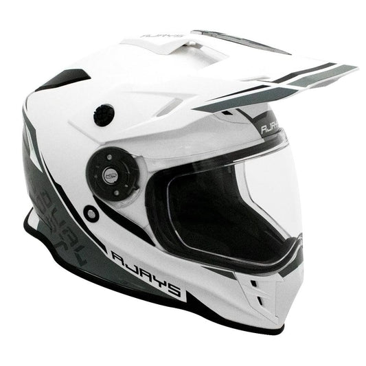 RJAYS DAKAR II HELMET - GLOSS WHITE/GREY CASSONS PTY LTD sold by Cully's Yamaha