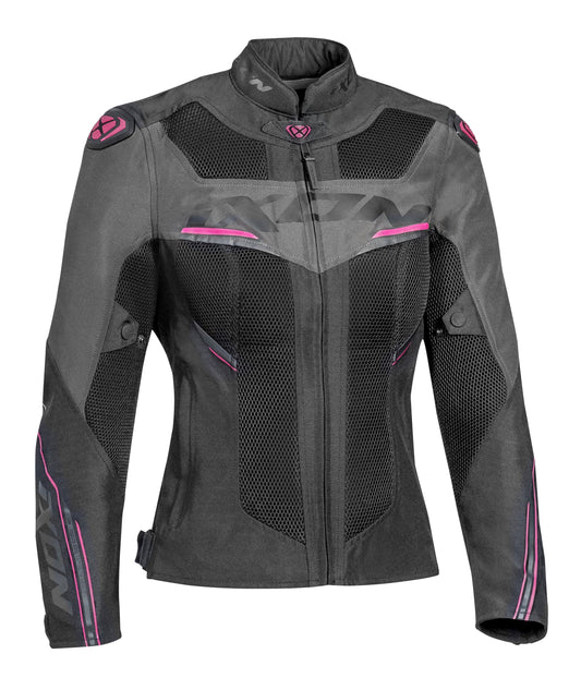IXON DRACO LADY JACKET - BLACK/ANTHRACITE/FUCHSIA CASSONS PTY LTD sold by Cully's Yamaha