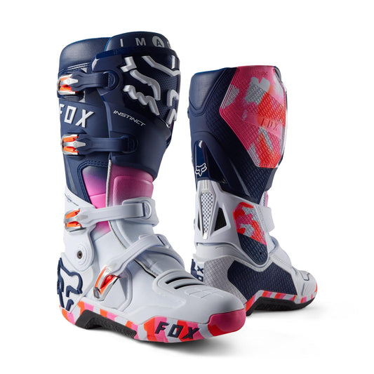 FOX 2023 RYVR LE INSTINCT BOOTS - WHITE/NAVY FOX RACING AUSTRALIA sold by Cully's Yamaha