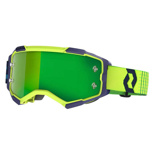 SCOTT 2021 FURY GOGGLE - BLUE/YELLOW (GREEN CHROME) FICEDA ACCESSORIES sold by Cully's Yamaha
