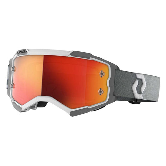 SCOTT 2021 FURY GOGGLE - WHITE/GREY (ORANGE CHROME) FICEDA ACCESSORIES sold by Cully's Yamaha