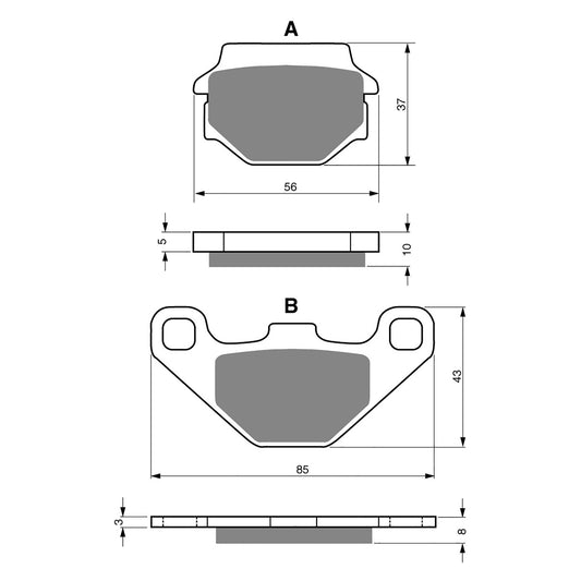GOLDfren Brake Pads Off-Road Racing GF005 - K5 (PR75 / PR329)