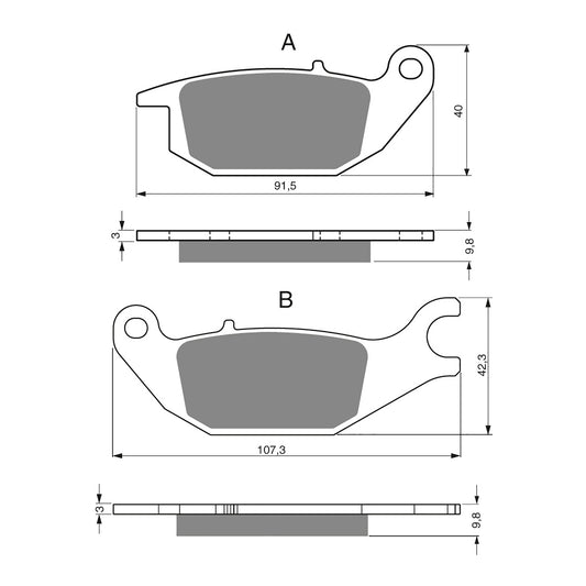 GOLDfren Brake Pads - S3 Sintered Sports (PBPH303)