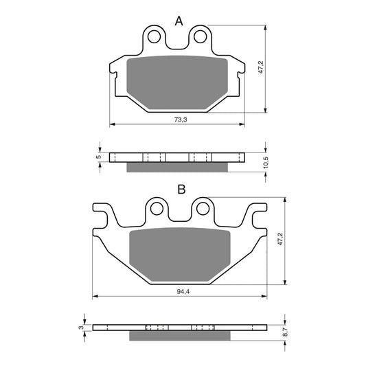 GOLDfren Brake Pads - K5 Off-Road Racing (PBPR333)
