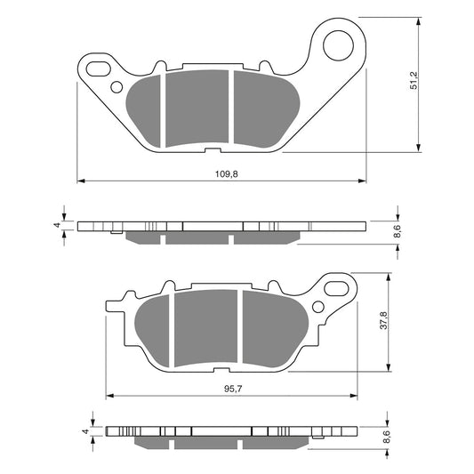 GOLDfren Brake Pads - S3 Sintered Sports (PBP404SC)