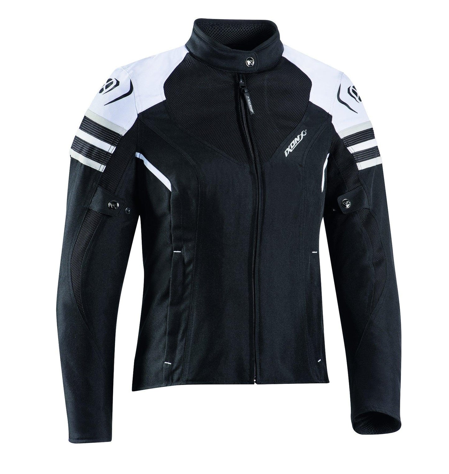 IXON ILANA EVO LADY JACKET - BLACK/WHITE CASSONS PTY LTD sold by Cully's Yamaha